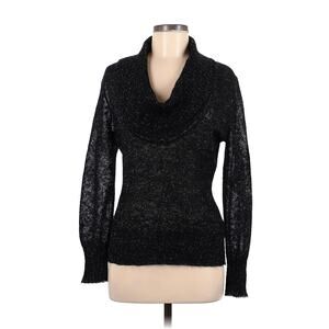 Classiques Entier Size Medium Black Metallic Silver Pullover Sweater Mohair Wool